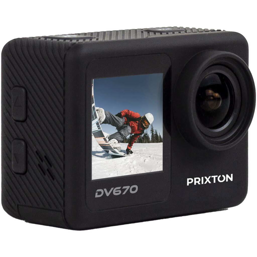 Prixton DV670 экшн-камера 4K с двумя экранами, цвет сплошной черный - 1PA17390- Фото №3