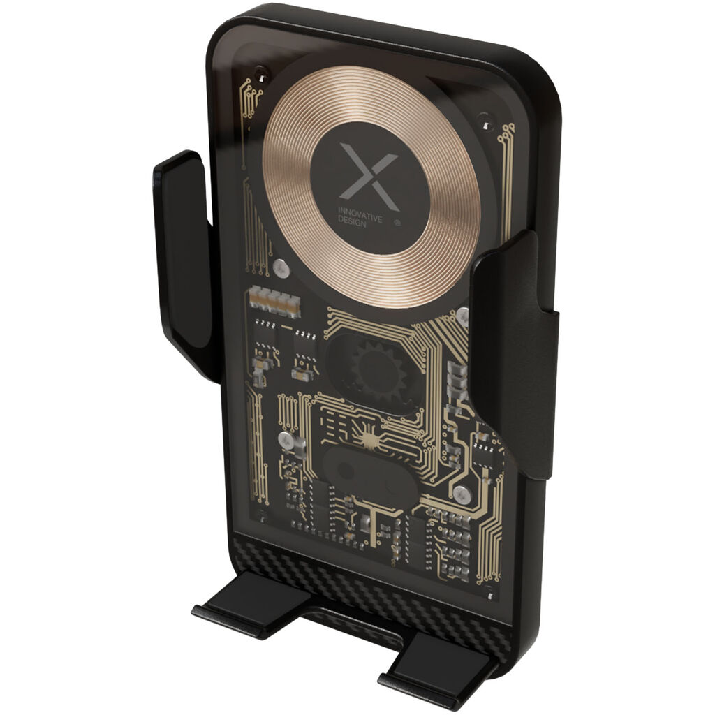 SCX.design V40 беспроводное автомобильное зарядное устройство/держатель для мобильного телефона мощностью 15 Вт, цвет сплошной черный - 1PX15590- Фото №4 SCX.design V40 беспроводное автомобильное зарядное устройство/держатель для мобильного телефона мощностью 15 Вт, цвет сплошной черный - 1PX15590- Фото №4