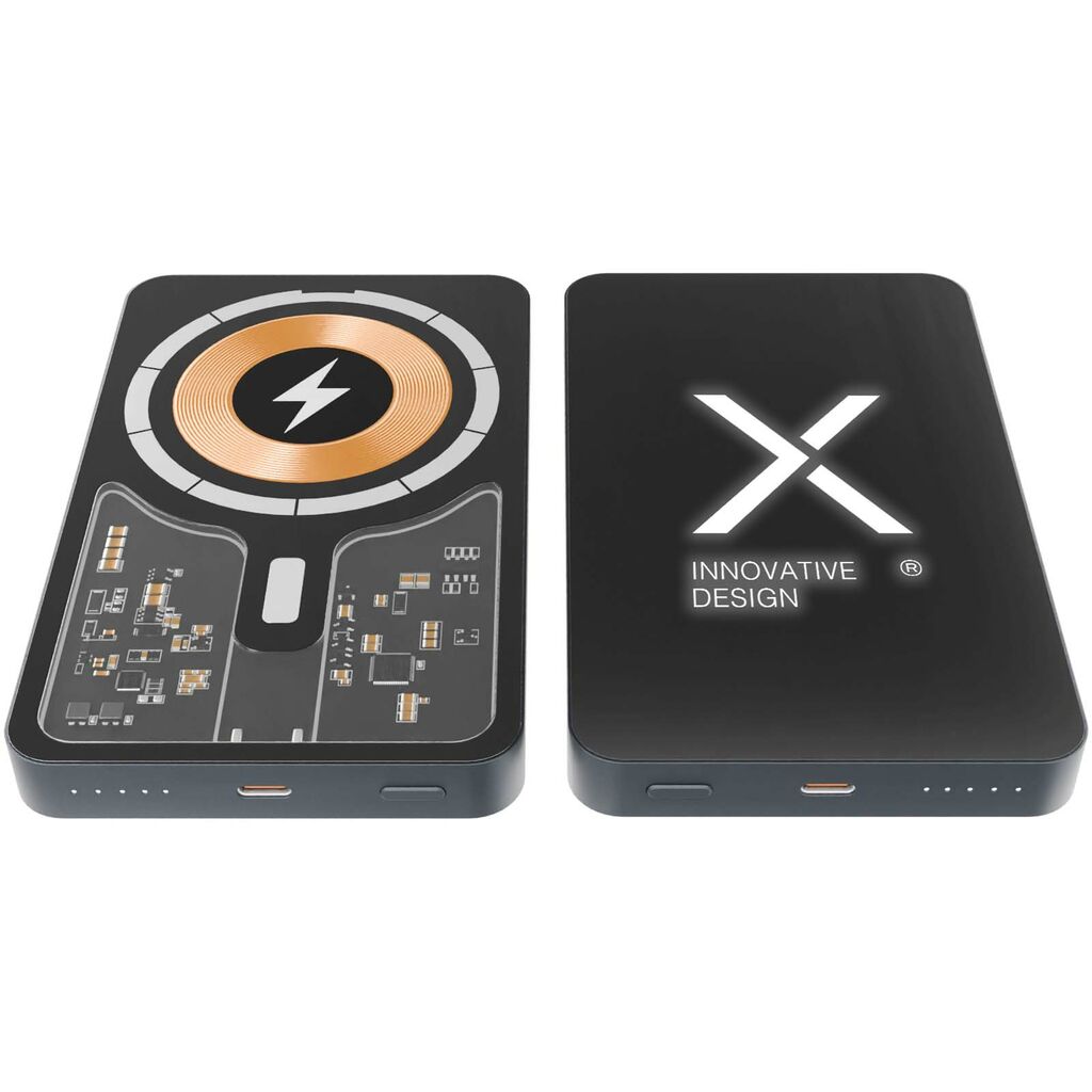 SCX.design P23 15 Вт, 5000 мАч MagSafe портативное зарядное устройство, цвет сплошной черный - 1PX17490- Фото №2