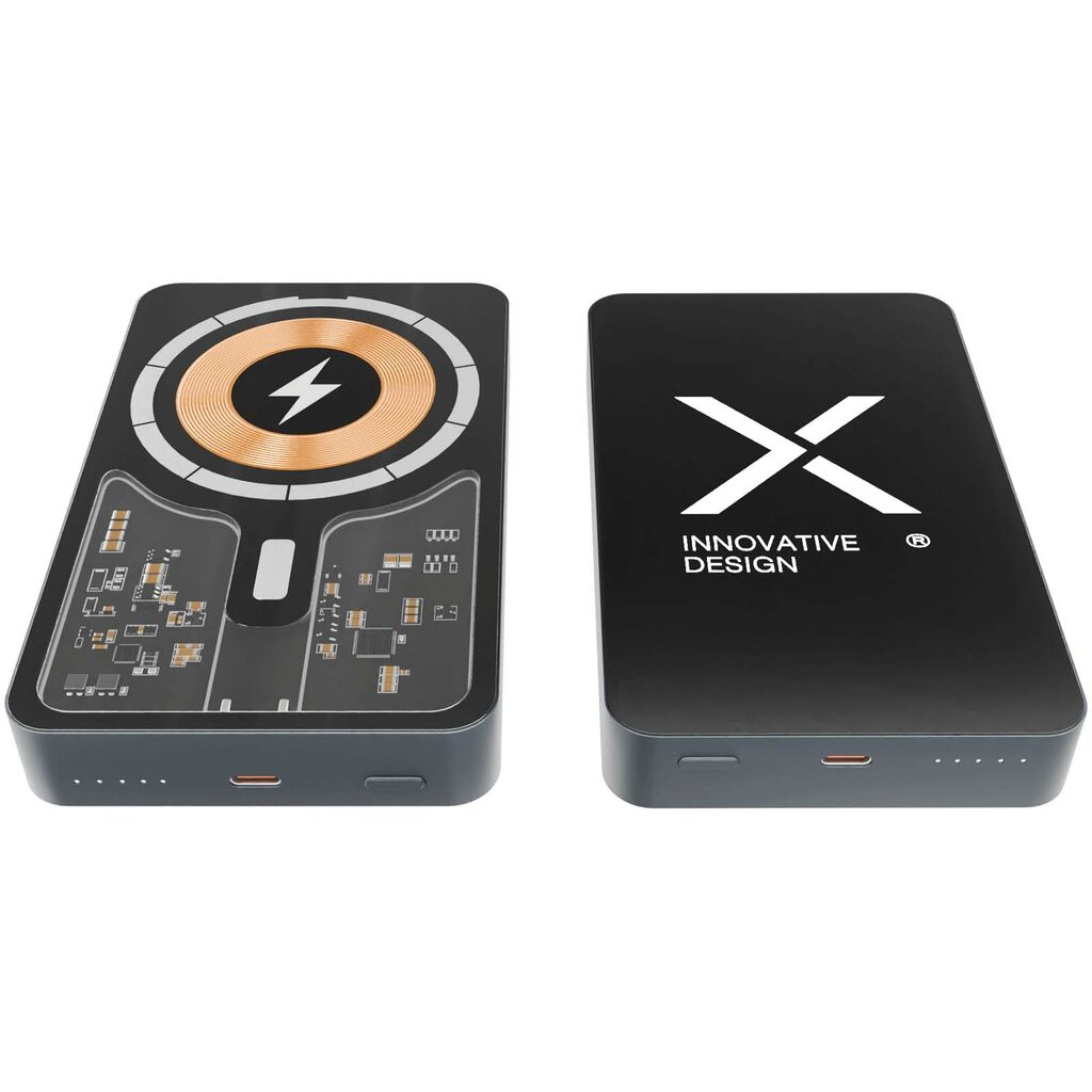 SCX.design P24 15Вт, 10 000 мАч MagSafe портативное зарядное устройство, цвет сплошной черный - 1PX17590- Фото №2