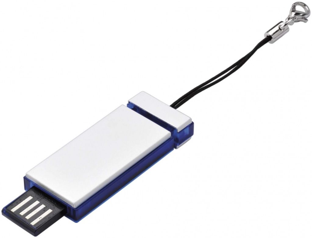Накопичувач USB Slide 64GB, колір сріблясто-синій