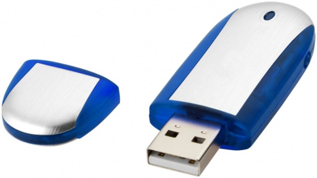 Флеш накопитель 4 Gb cиний, овальный - 170703-04-4- Фото №4