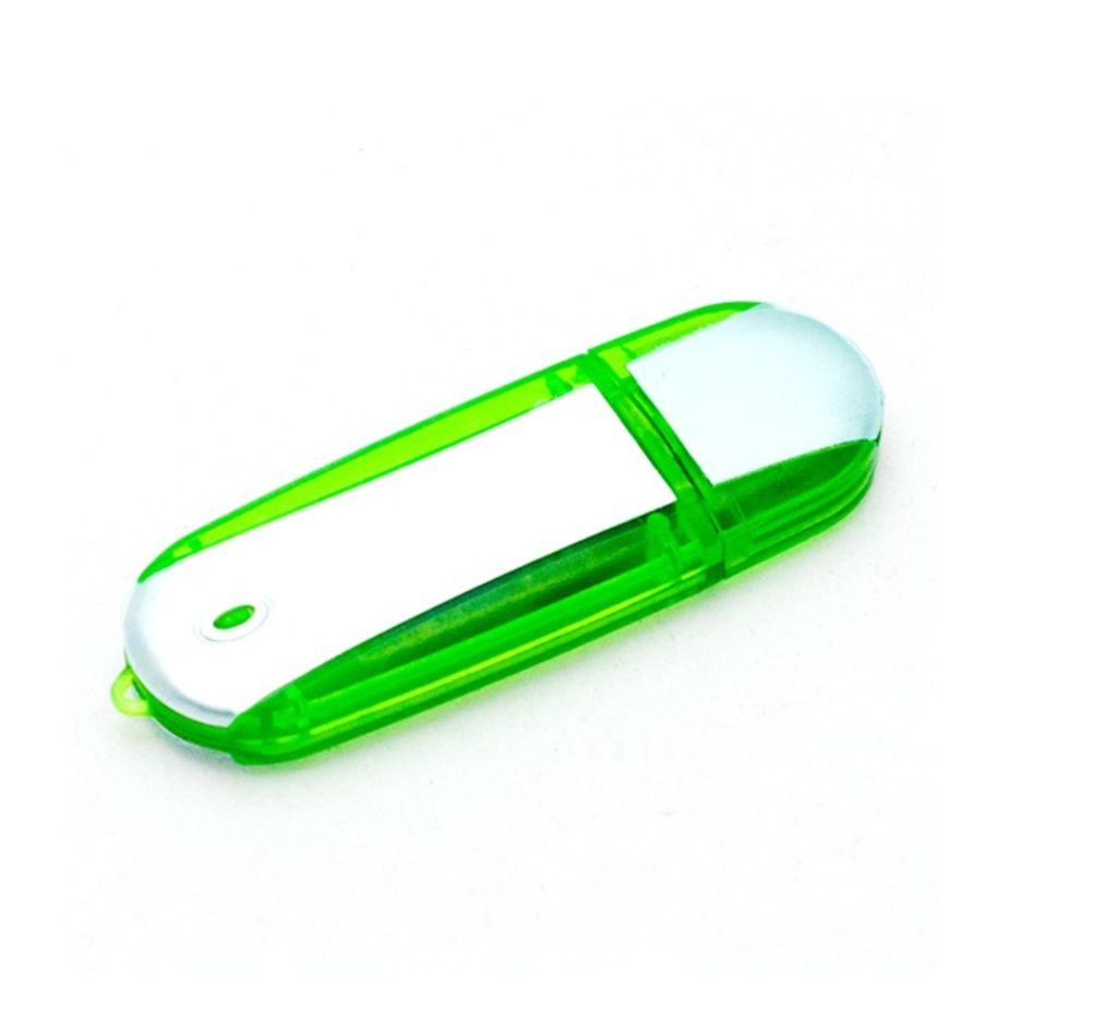 Флеш накопитель 4 Gb из металла и пластика, зеленый