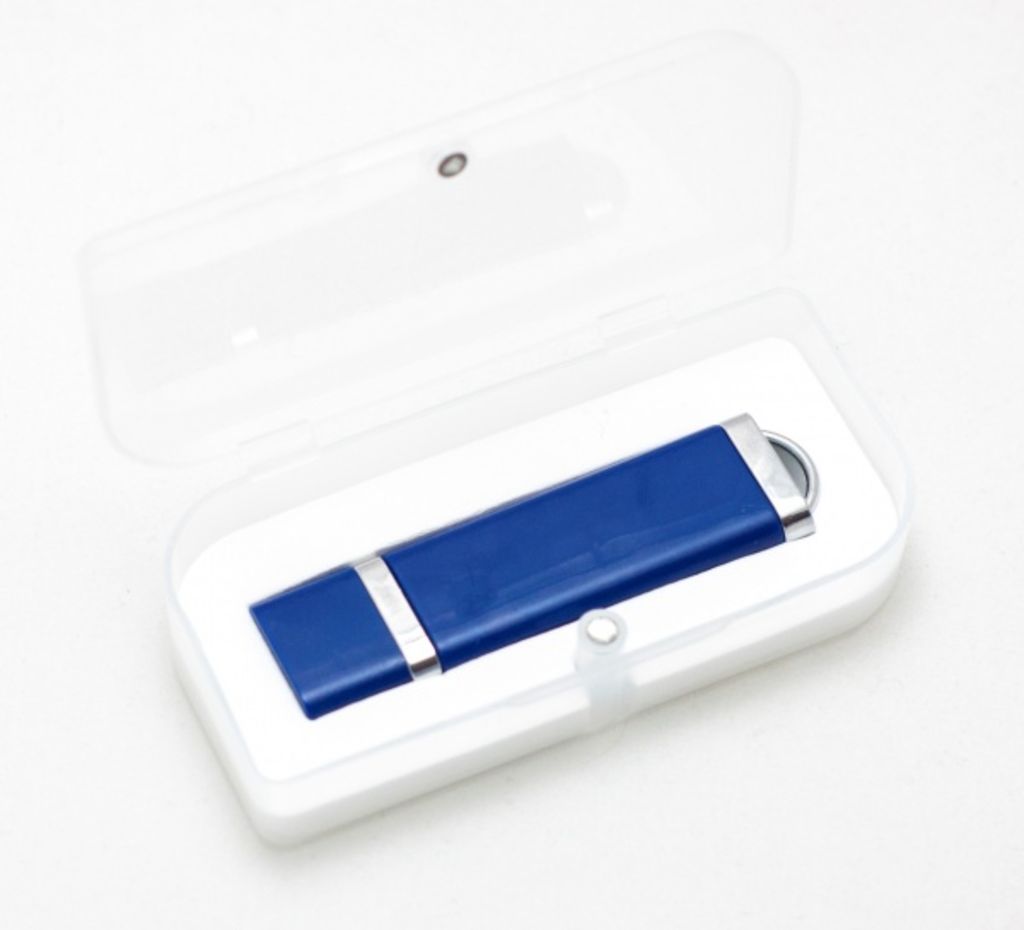 Флешка 4 Gb з пластику та металу, синя, з ковпачком - 170701-04-4- Фото №2