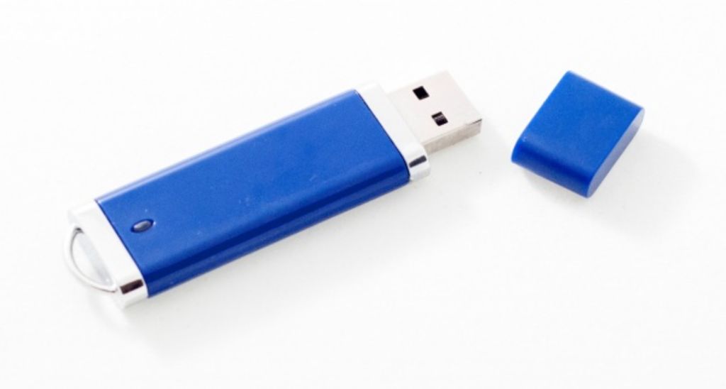Флешка 4 Gb з пластику та металу, синя, з ковпачком - 170701-04-4- Фото №3