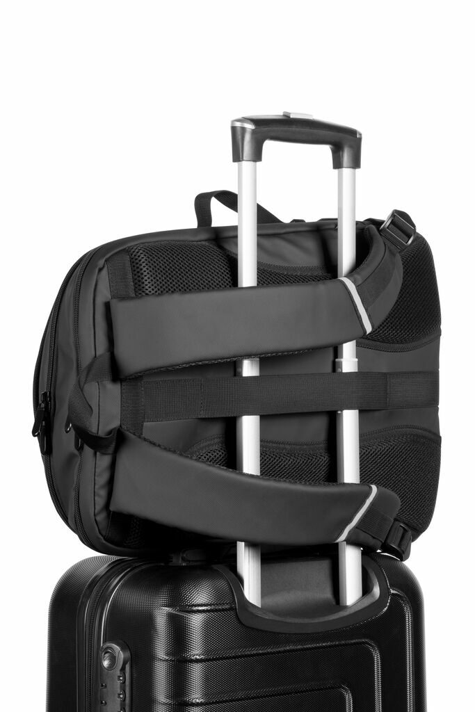 KAMPALA Рюкзак для ноутбука из переработанного полиэстера высокой плотности 900D с водоотталкивающим покрытием и подкладкой из переработанного полиэстера 210D, 17,3 дюйма черный - 92363-103- Фото №9