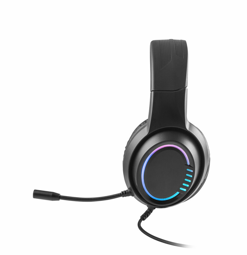 Thorne Гарнитура с RGB-наушниками из АБС-пластика с кабелем 2 м, микрофоном и светодиодной подсветкой RGB черный - 97135-103- Фото №2