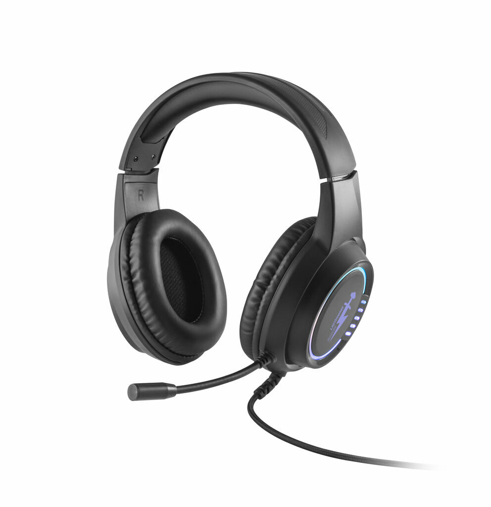 Thorne Гарнитура с RGB-наушниками из АБС-пластика с кабелем 2 м, микрофоном и светодиодной подсветкой RGB черный - 97135-103- Фото №5