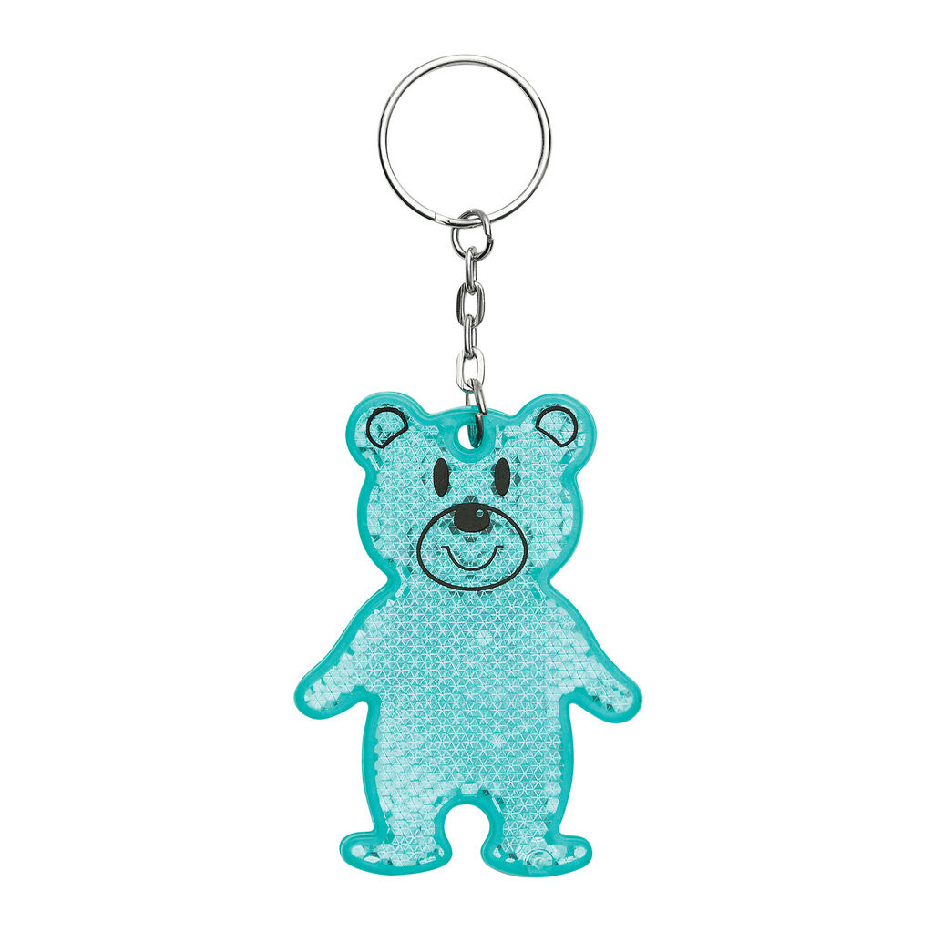 Світловідбиваючий брелок TEDDY, колір бірюзовий - 56-0402529- Фото №2