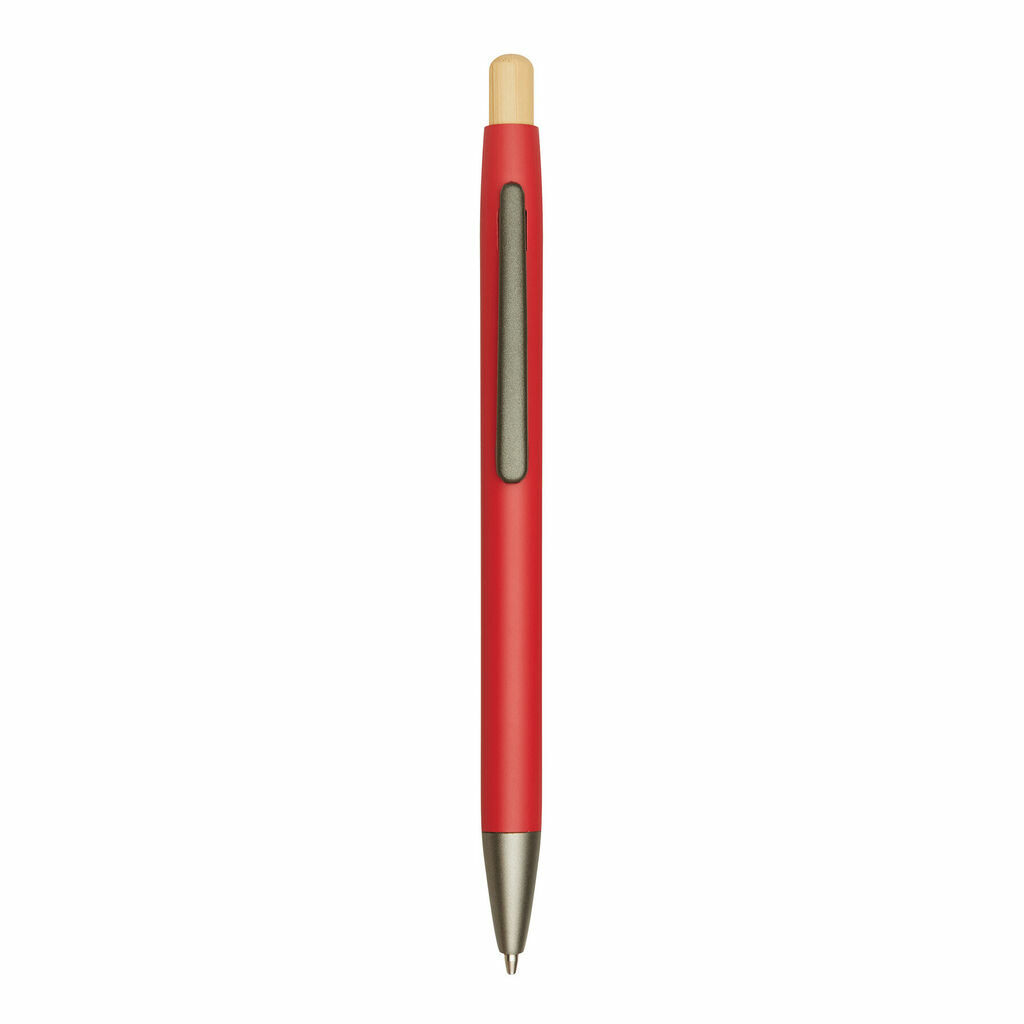 Алюминиевая шариковая ручка BAMBOO PUSHER красный - 56-1102255- Фото №8
