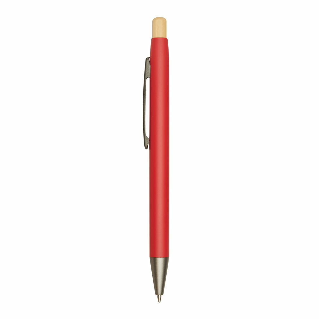 Алюминиевая шариковая ручка BAMBOO PUSHER красный - 56-1102255- Фото №9