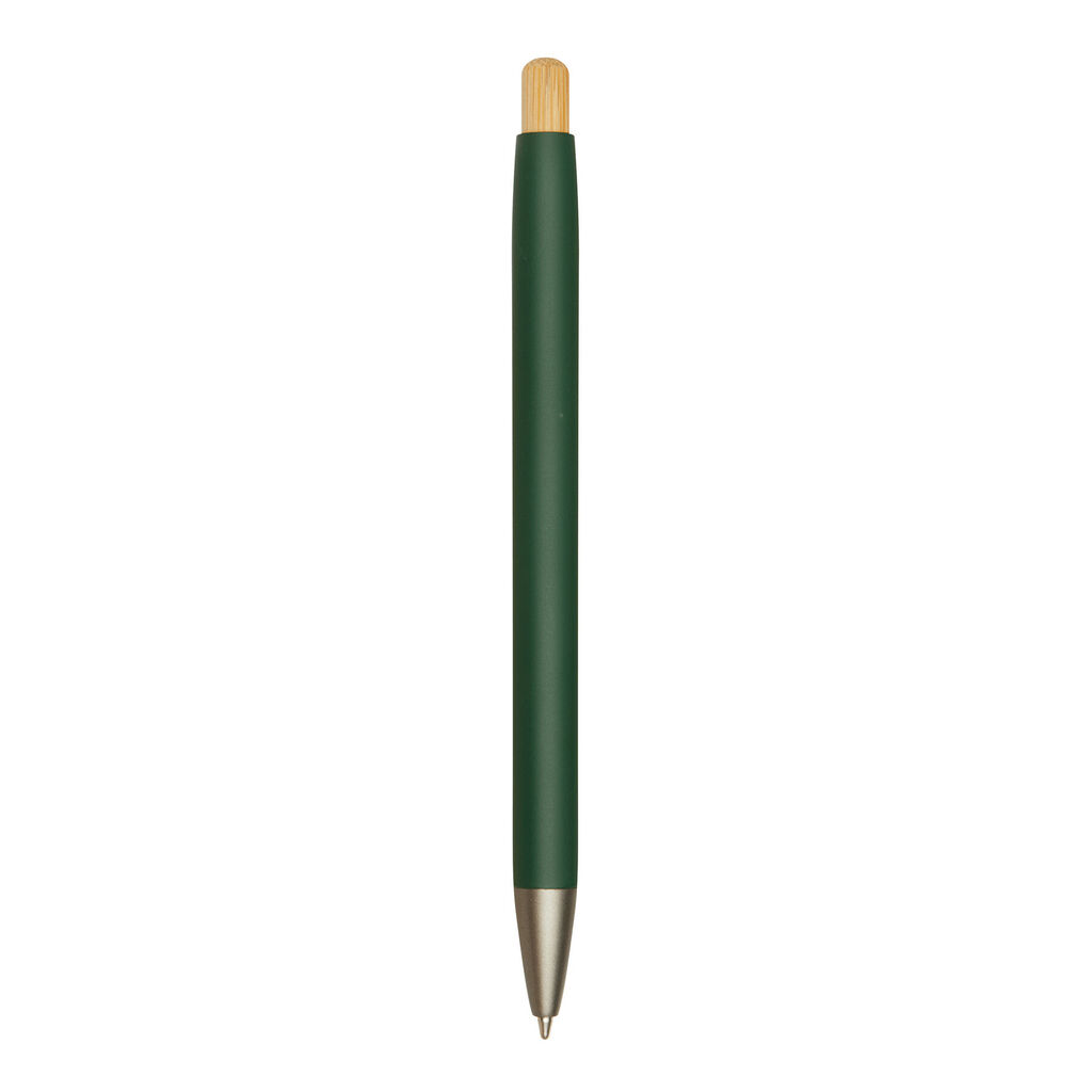 Алюминиевая шариковая ручка BAMBOO PUSHER, цвет зелёный - 56-1102256- Фото №8