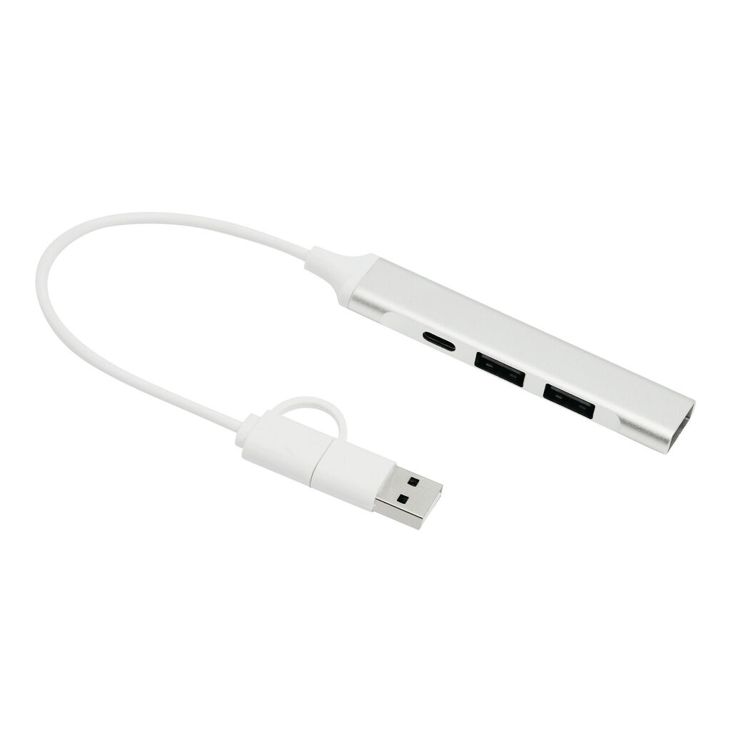 USB-хаб NETWORK, колір срібний