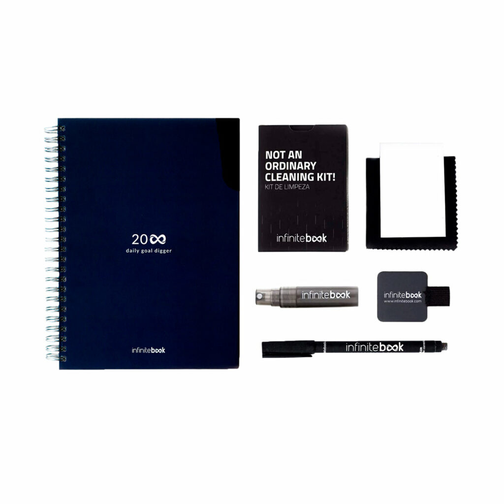 STARTER KIT INFINITE PLANNER A5. Набір містить щоденник формату А5, набір для чищення, маркер та тримач для маркерів темно-синій - 33202-134- Фото №6