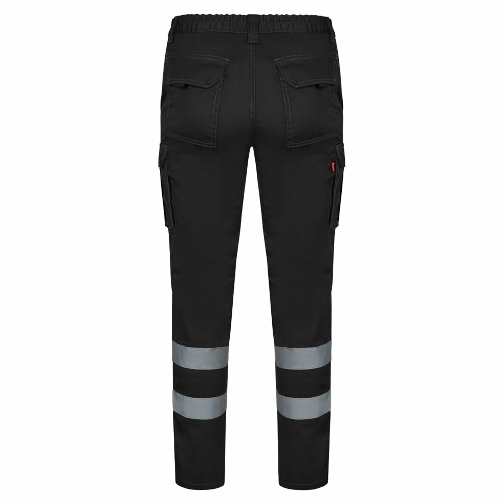 VL DIONYSUS. Багатокишенькові еластичні штани (240 г/м²) з бавовни (46%), ЕМЕ (38%) та поліестеру (16%) чорний  розмір 34 - 36025-103-34- Фото №1