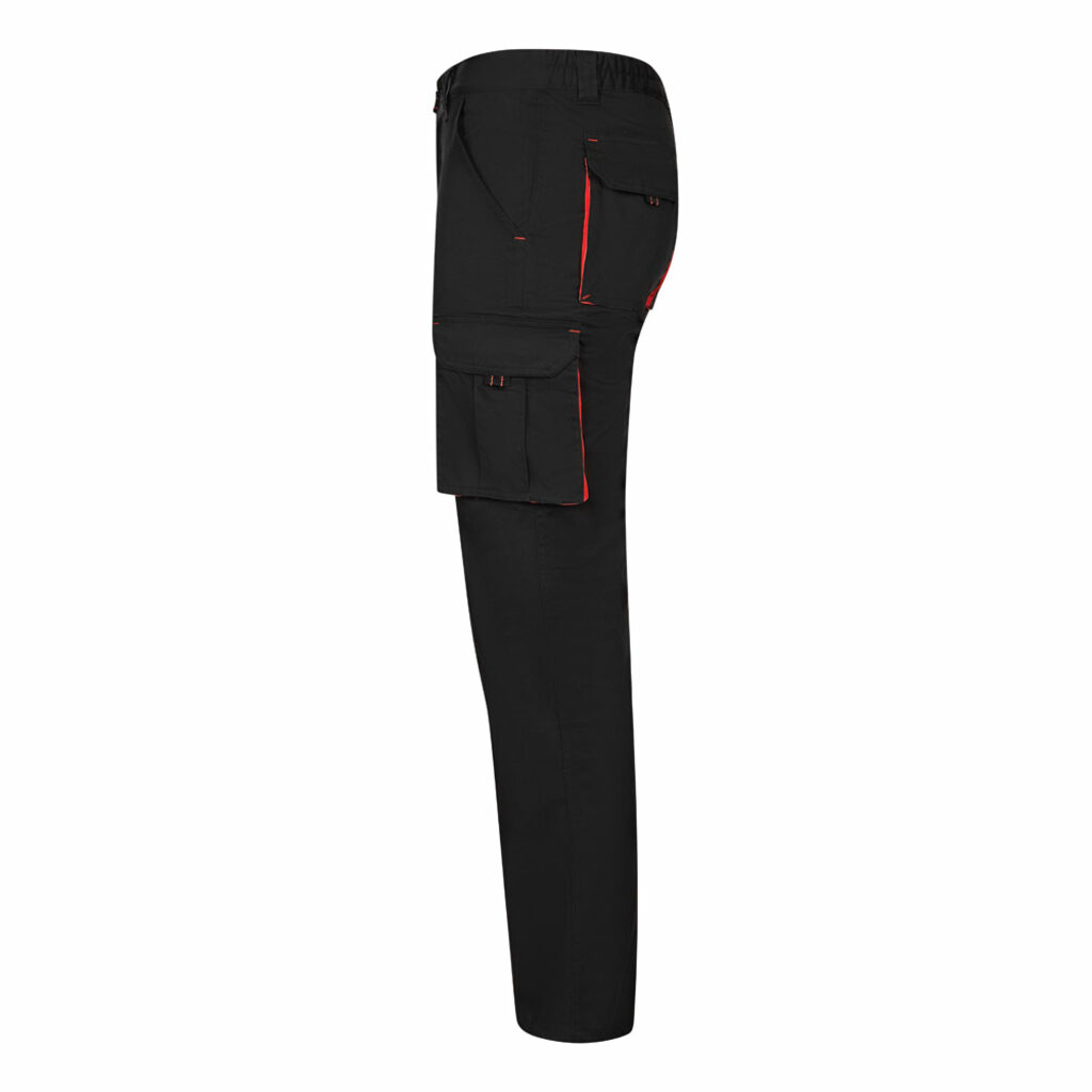 VL FIDES Двухцветные брюки-стрейч с несколькими карманами (240 г/м²) из хлопка (46%), ЭМЭ (38%) и полиэстера (16%). черный  размер 60 - 36031-233-60- Фото №2