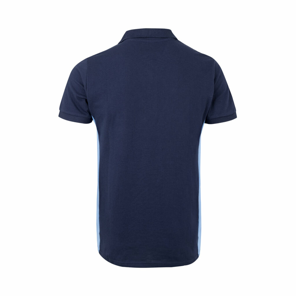 VL SUPAY Двухцветная рубашка-поло из пике (180 г/м²), короткий рукав, из хлопка (60%) и полиэстера (40%). синий  размер XS - 36039-244-XS- Фото №1