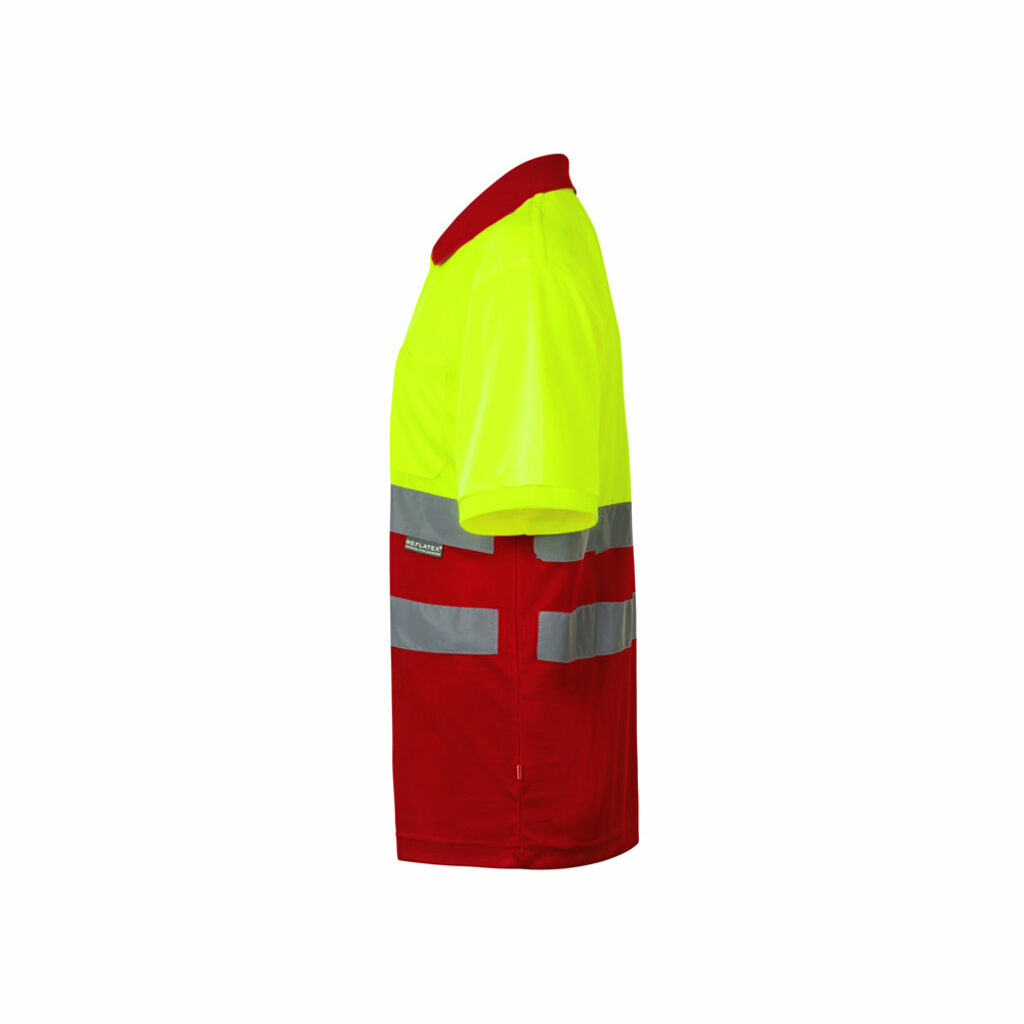 VL CUPID LARGE Двоколірна сорочка поло з принтом (160 г/м²) з короткими рукавами, з поліестеру (100%) червоний  розмір 5XL - 36065-205-5XL- Фото №2
