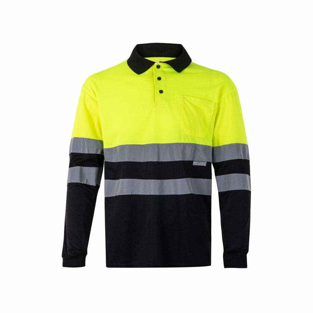 VL VULCAN Двухцветная рубашка поло (160 г/м²) с длинными рукавами, из полиэстера (100%) черный размер L - 36067-203-L- Фото №7 VL VULCAN Двухцветная рубашка поло (160 г/м²) с длинными рукавами, из полиэстера (100%) черный размер L - 36067-203-L- Фото №7