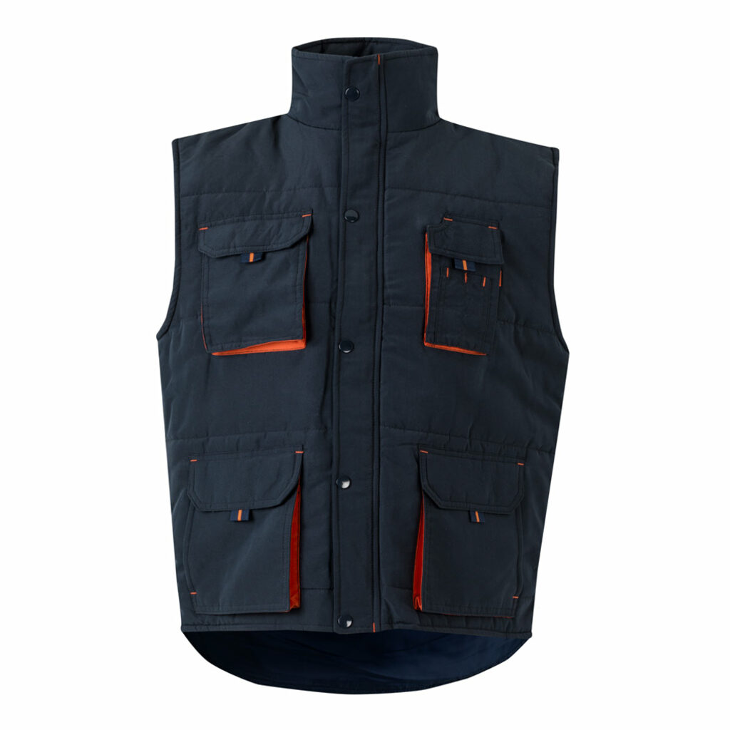 VL NERGAL Утепленный жилет, двухцветный, с множеством карманов (120 г/м²), из полиэстера (100%) синий  размер L - 36082-214-L- Фото №6