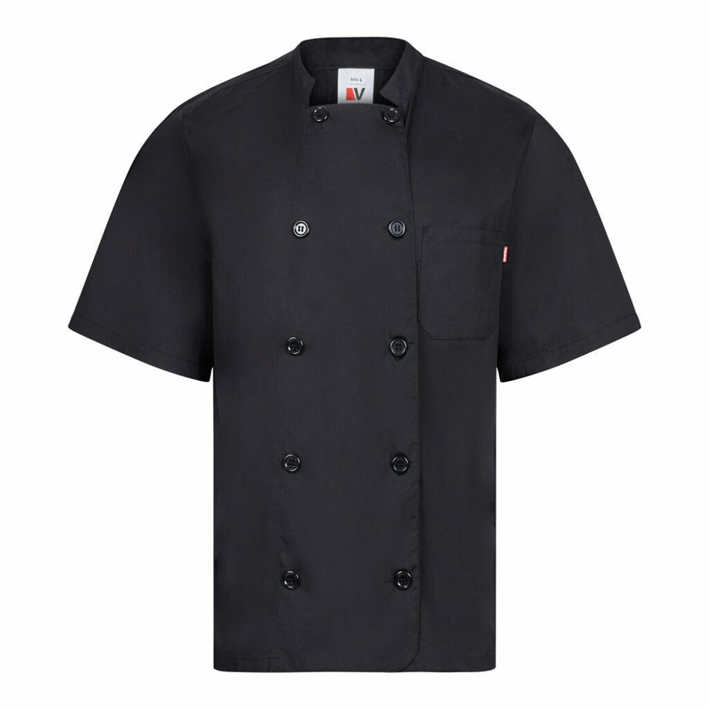 Кухонная куртка с короткими рукавами из поплина (110 г/м²) из хлопка (35%) и полиэстера (65%) черный  размер XL - 36122-103-XL- Фото №3