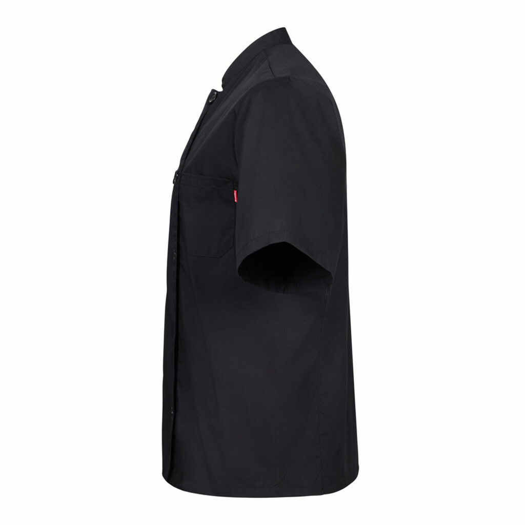 Кухонная куртка с короткими рукавами из поплина (110 г/м²) из хлопка (35%) и полиэстера (65%) черный  размер XS - 36122-103-XS- Фото №2