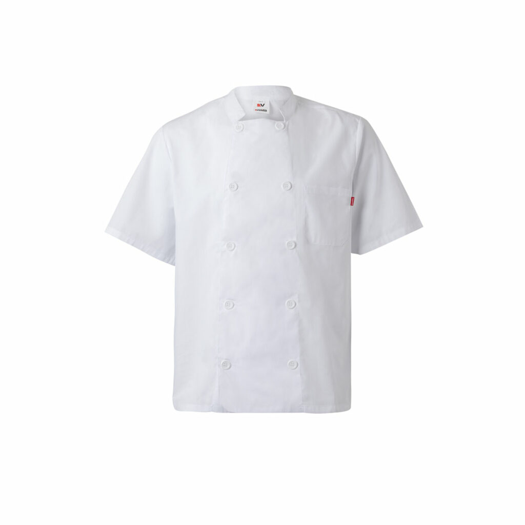 Кухонная куртка с короткими рукавами из поплина (110 г/м²) из хлопка (35%) и полиэстера (65%) белый  размер 3XL - 36122-106-3XL- Фото №5