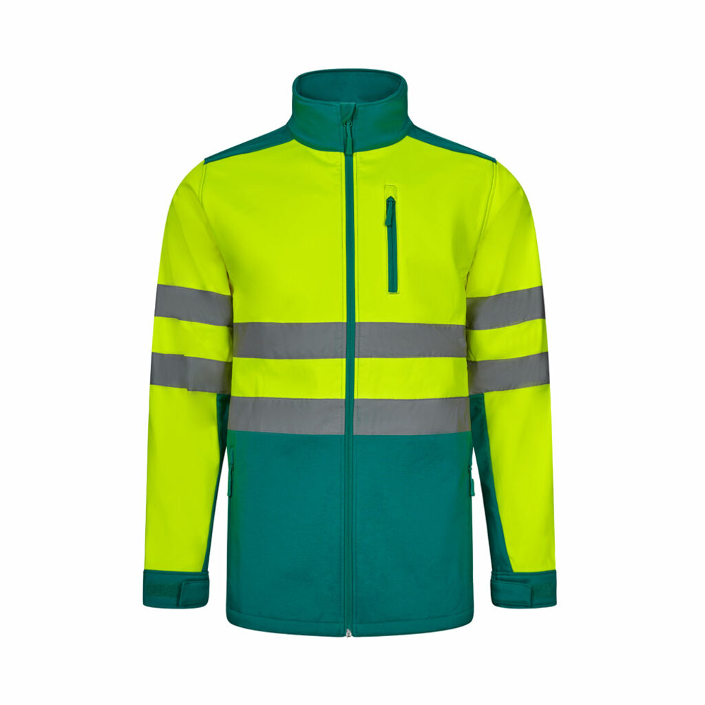 VL HESTIA Двоколірна куртка softshell (280 г/м²) з поліестеру (96%) та еластану (4%). зелений  розмір 2XL - 36144-209-2XL- Фото №8