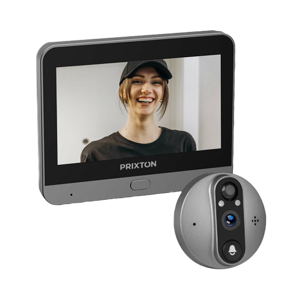 Розумна сторожова дверна камера з Wi-Fi Prixton DV50, колір чорний - 1PA21190- Фото №1