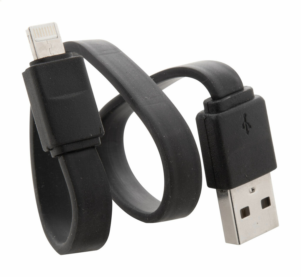 Кабель зарядный USB Stash, цвет черный - AP810422-10- Фото №1