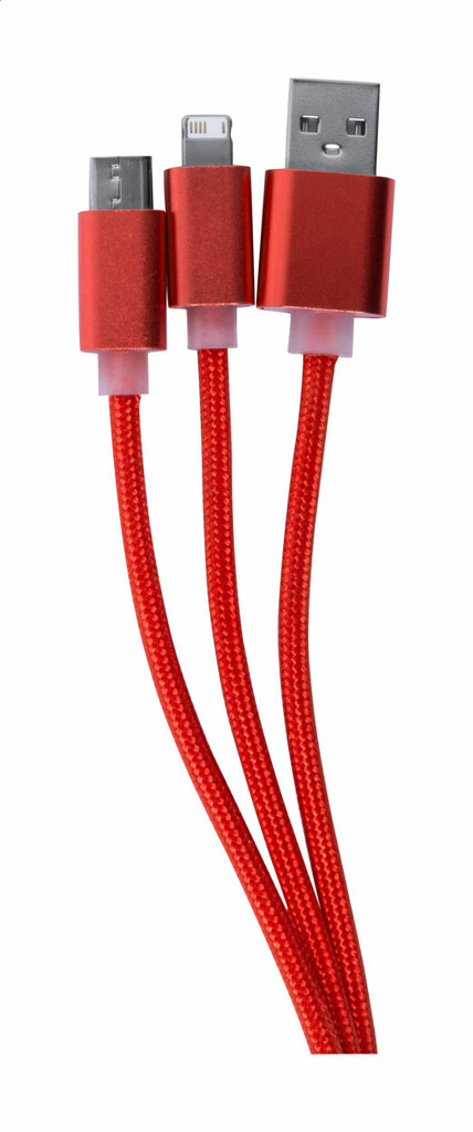 Кабель зарядный USB Scolt, цвет красный - AP721102-05- Фото №3