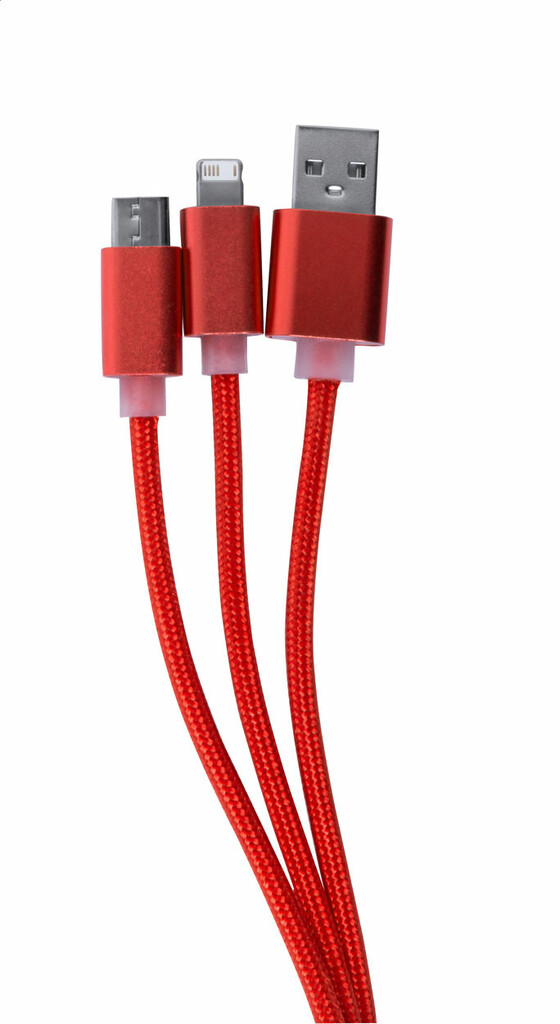 Кабель зарядный USB Scolt, цвет красный - AP721102-05- Фото №6