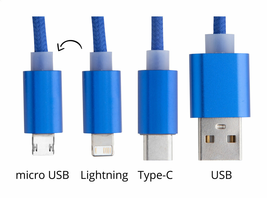 Кабель зарядный USB Scolt, цвет синий - AP721102-06- Фото №2