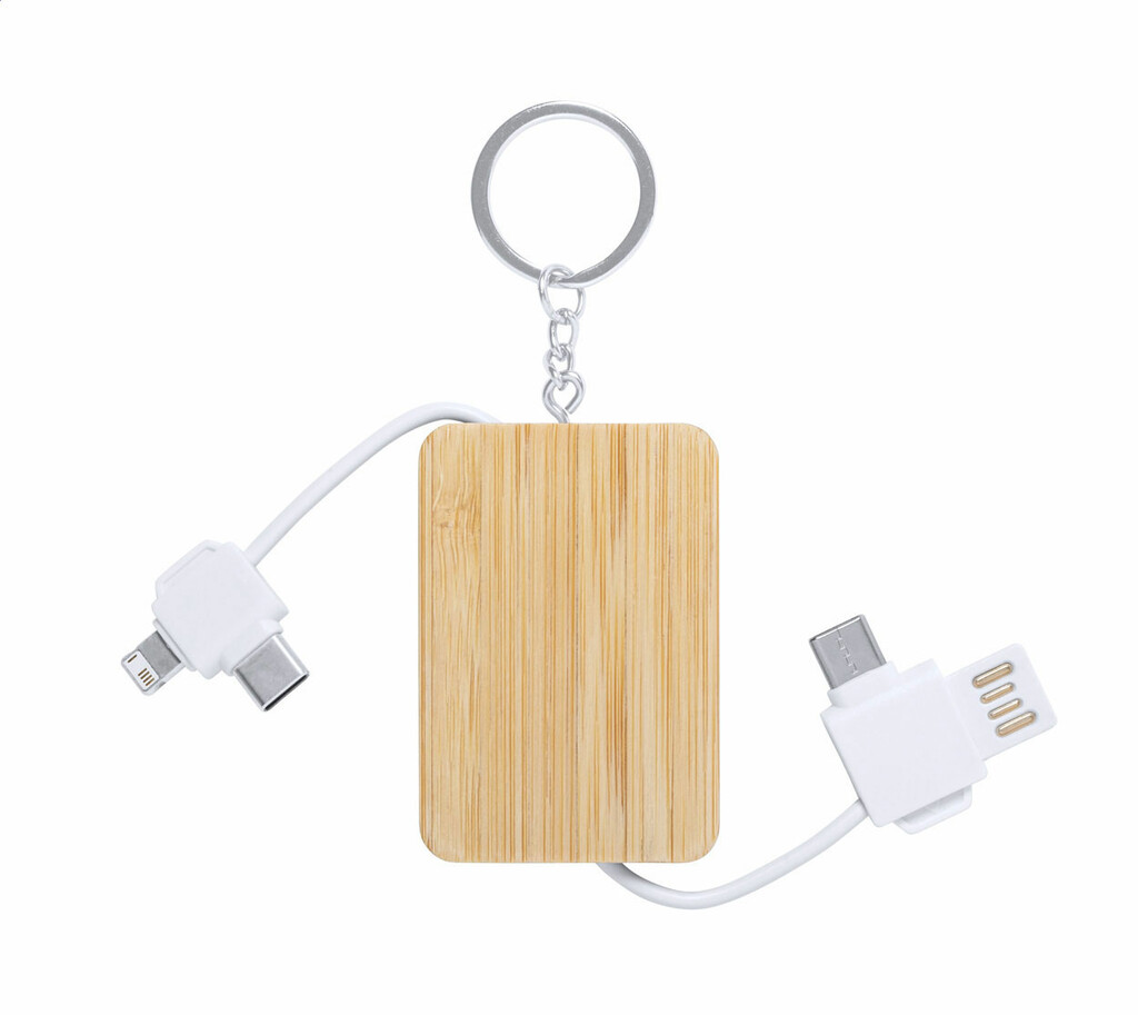 Брелок для ключів USB зарядний кабель Rusell, колір білий - AP722043-01- Фото №2