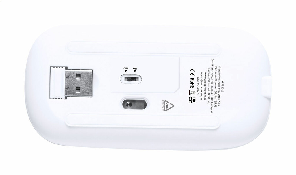 Оптична миша RABS Chestir, колір білий - AP722513-01- Фото №5