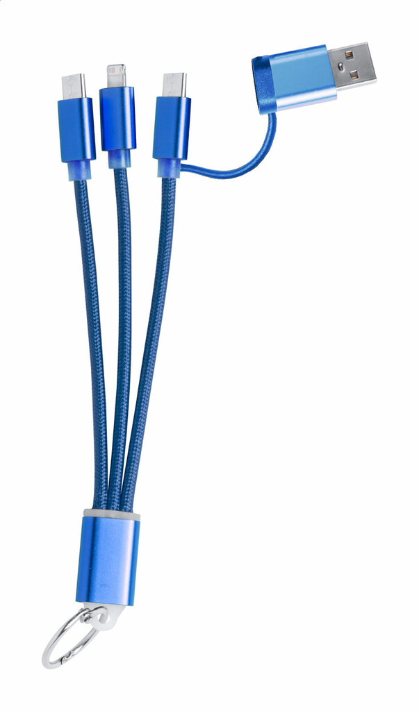 Брелок USB-кабель для зарядки Frecles, цвет синий - AP722111-06- Фото №1