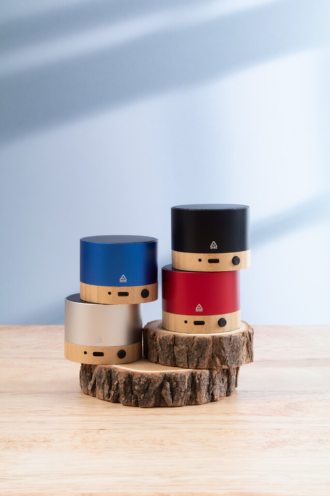 Bluetooth-динамик RalooBeat из преработанного алюминия, цвет синий - AP864024-06- Фото №4