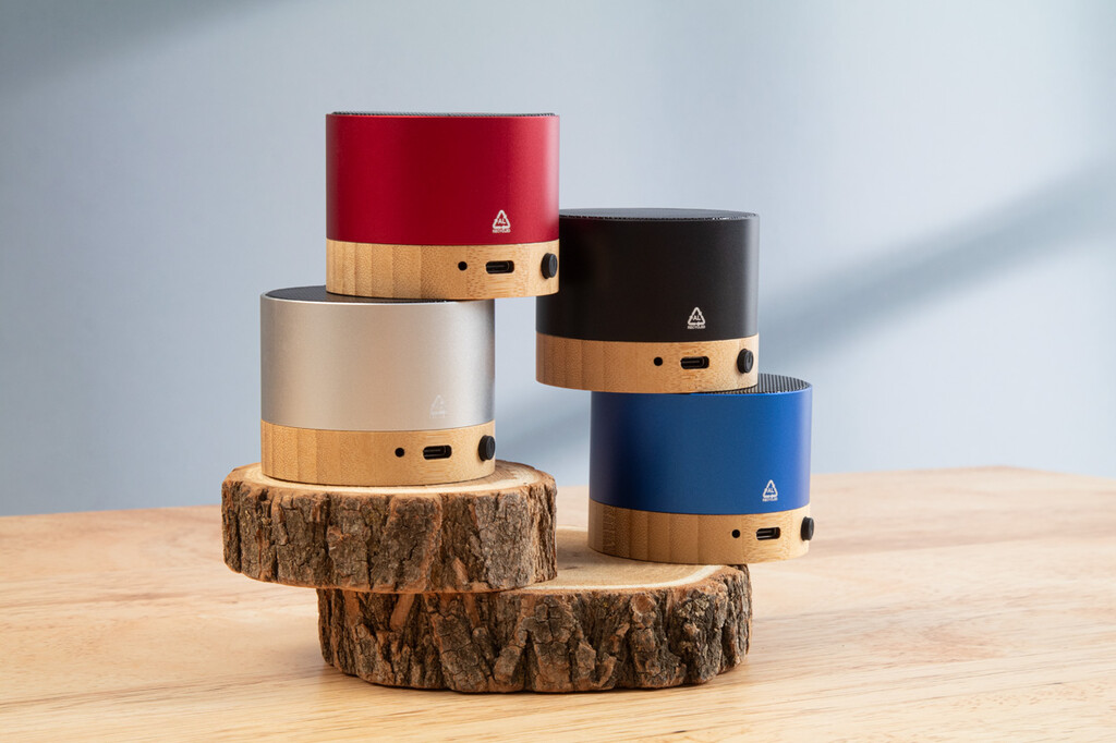 Bluetooth-динамик RalooBeat из преработанного алюминия, цвет синий - AP864024-06- Фото №5