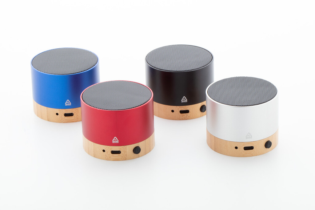 Bluetooth-динамик RalooBeat из преработанного алюминия, цвет черный - AP864024-10- Фото №3