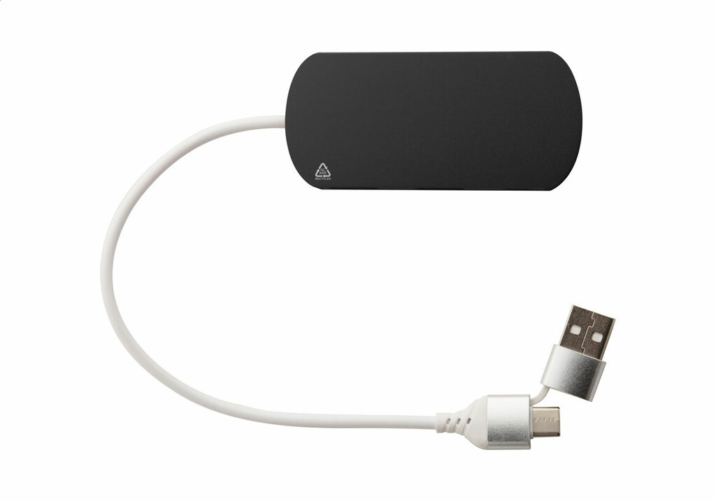 USB хаб Raluhub, цвет черный - AP864022-10- Фото №3