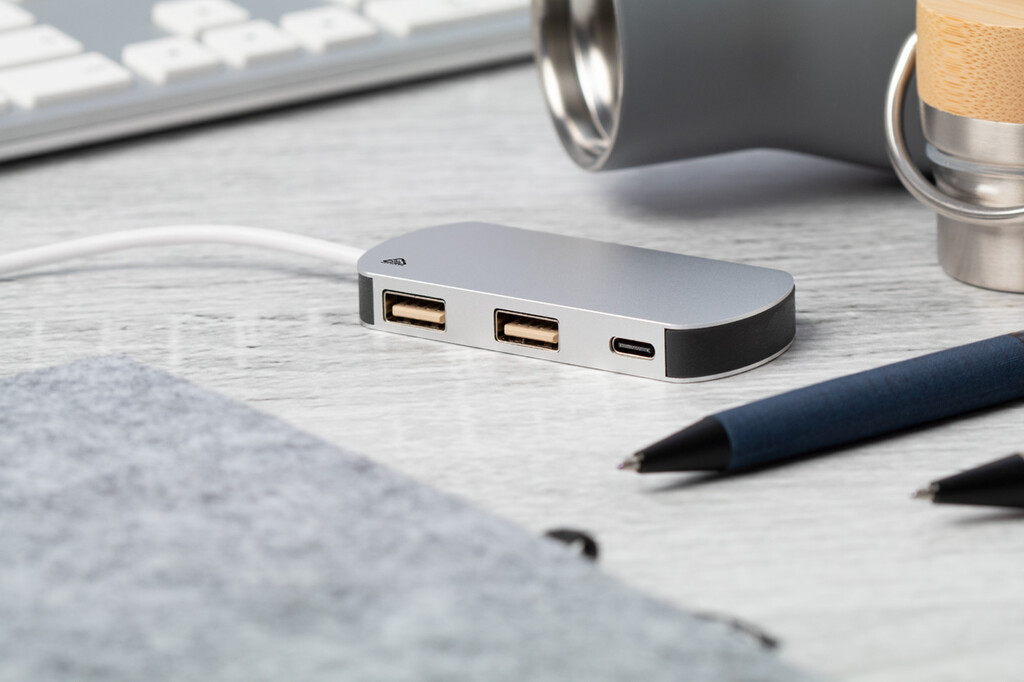 USB хаб Raluhub, цвет серебло - AP864022-21- Фото №4