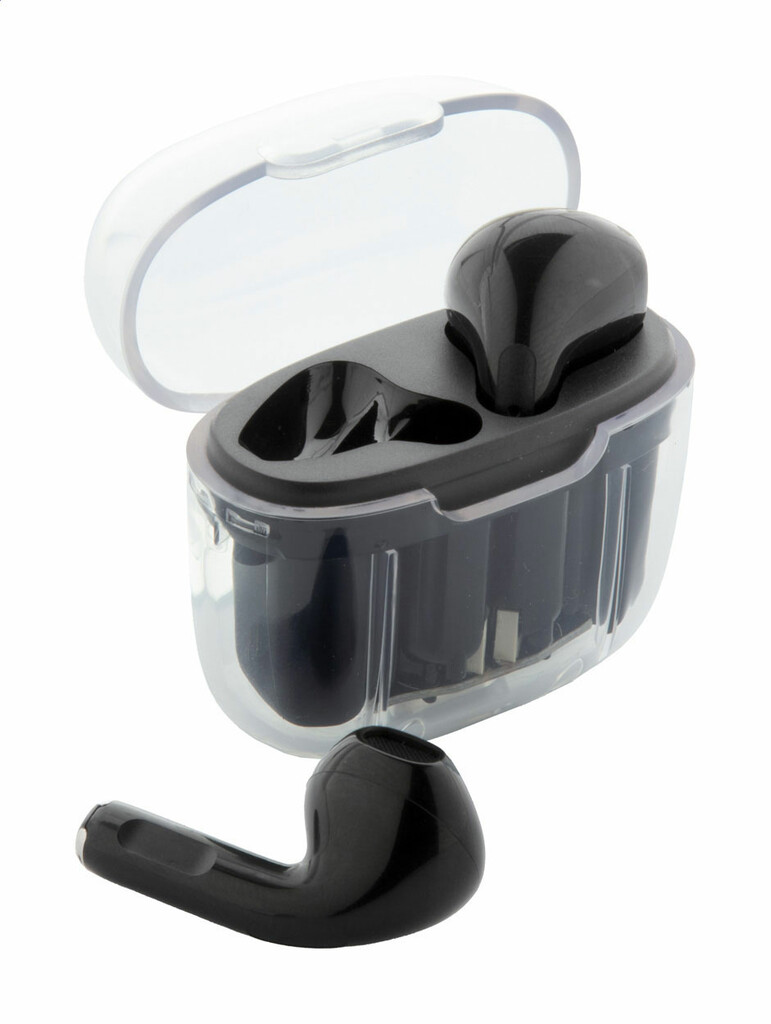 Прозорі Bluetooth-навушники Trance, колір чорний - AP864031-10- Фото №3 Прозорі Bluetooth-навушники Trance, колір чорний - AP864031-10- Фото №3