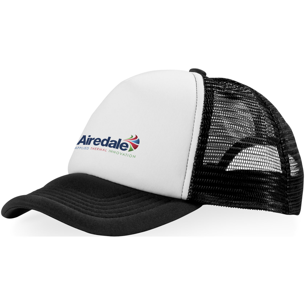 Кепка Trucker из 5-ти панелей, цвет сплошной черный, белый - 11106900- Фото №2