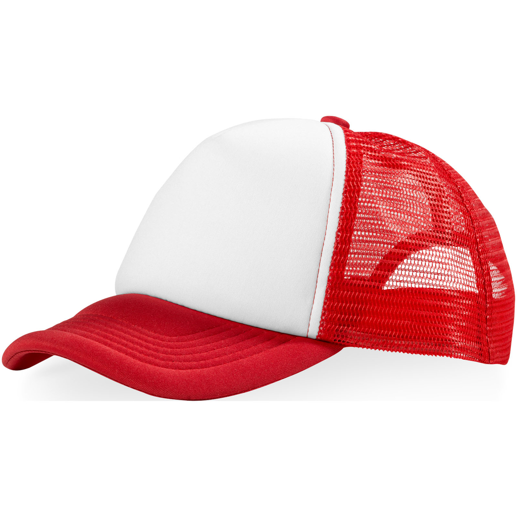 Кепка Trucker из 5-ти панелей, цвет красный, белый - 11106901- Фото №1