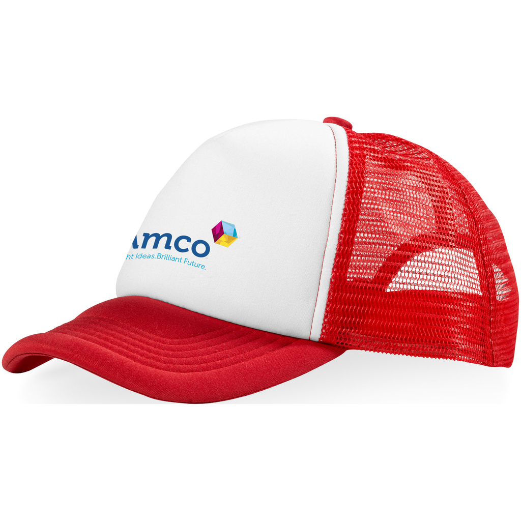 Кепка Trucker из 5-ти панелей, цвет красный, белый - 11106901- Фото №2
