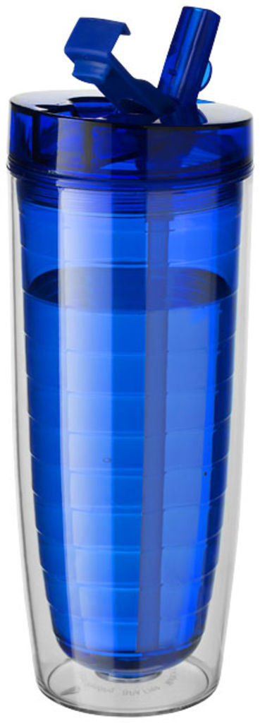 Термопляшка Sipper, колір синій прозорий