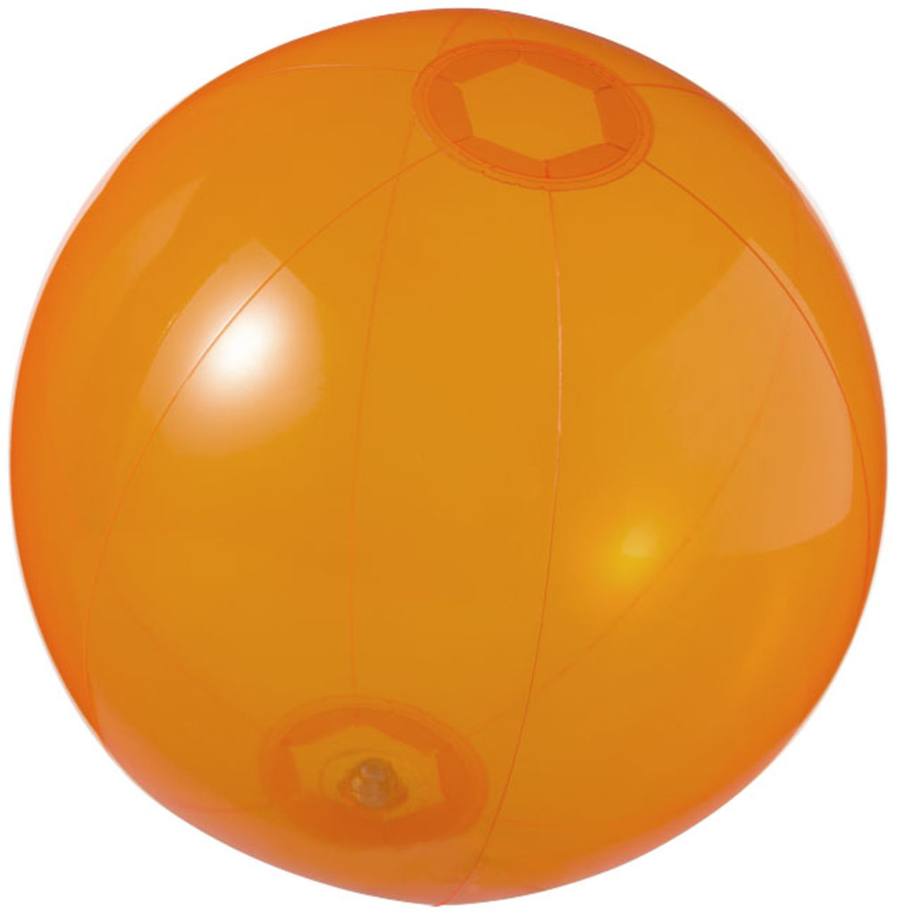 Прозрачный пляжный мяч Ibiza, цвет оранжевый прозрачный