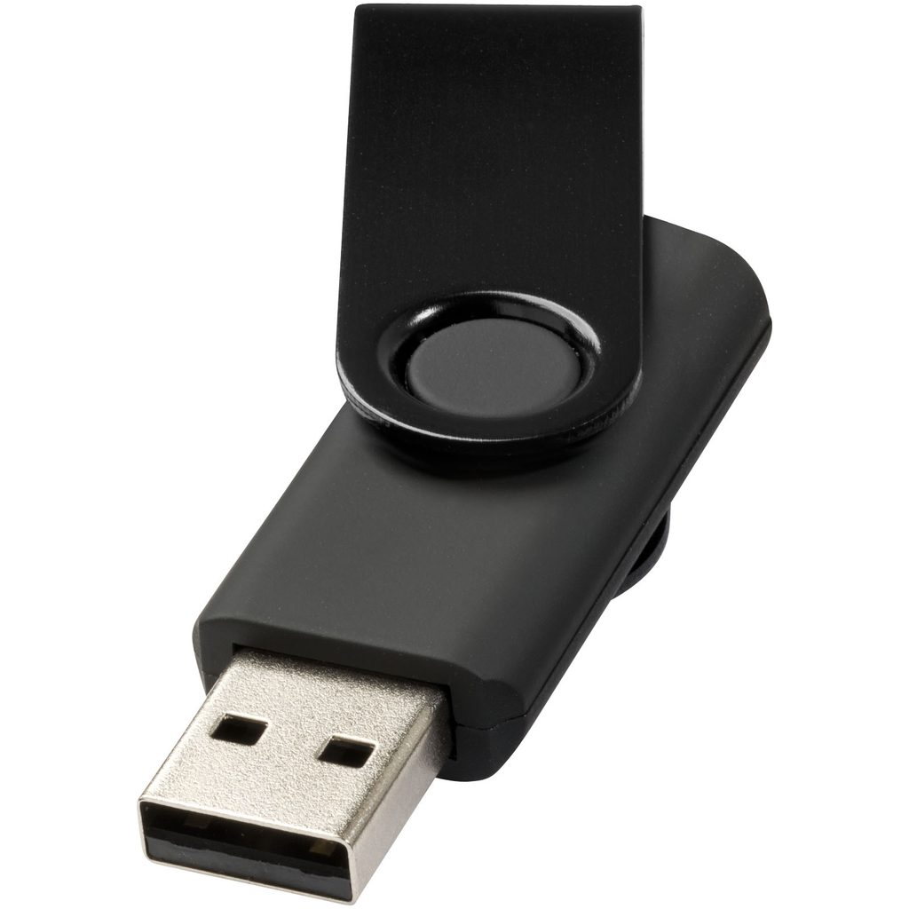 Флешка Rotate Metallic 4GB, цвет сплошной черный - 12350800- Фото №1