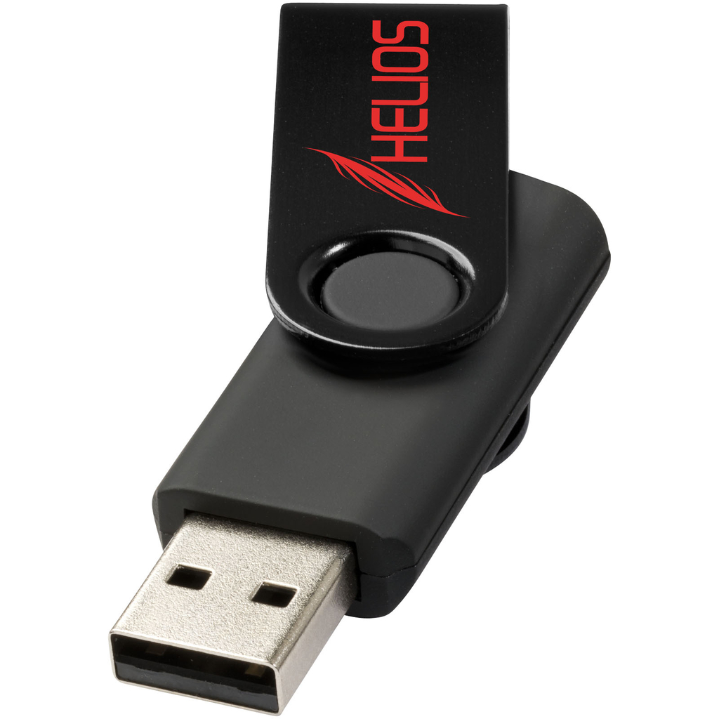 Флешка Rotate Metallic 4GB, цвет сплошной черный - 12350800- Фото №2