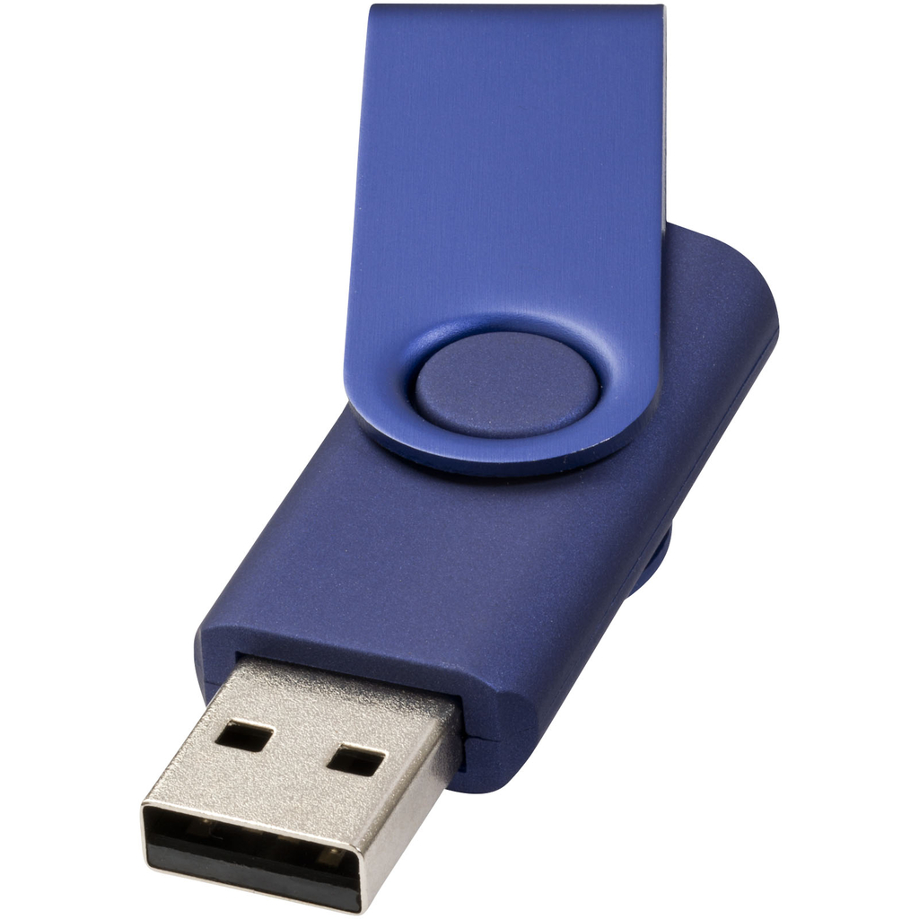 Флешка Rotate Metallic 4GB, колір темно-синій - 12350801- Фото №1